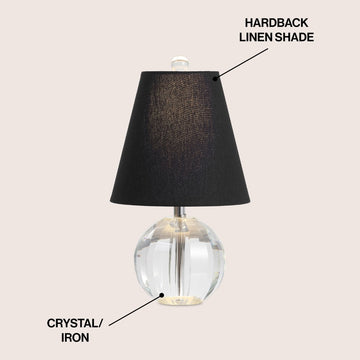 Goddard 16" Crystal Ball/Metal LED Table Lamp - JONATHAN Y